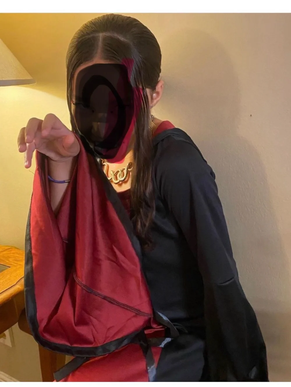 Med kids Spirit Black and Red Halloween Costume Hood - Picture 9 of 9